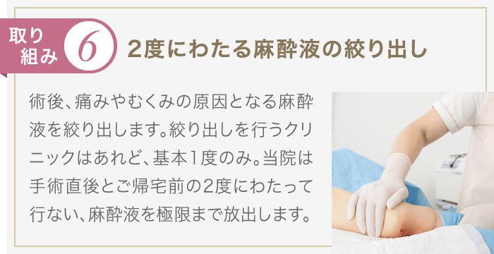 2度にわたる麻酔液の絞り出し